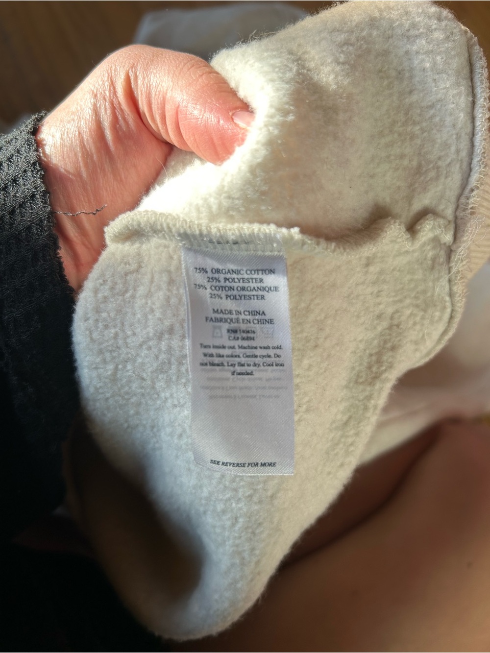 Faherty Cream Hooded Sweater with Retro Stripes - Picture 4 of 8